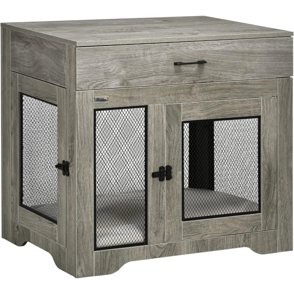 Dog Crate Furniture with Soft Water-Resistant Cushion, Dog Kennel End Table with Drawer, Puppy Crate for Small Dogs Indoor with
Dog Crate Furniture with Soft Water-Resistant Cushion, Dog Kennel End Table with Drawer, Puppy Crate for Small Dogs Indoor with