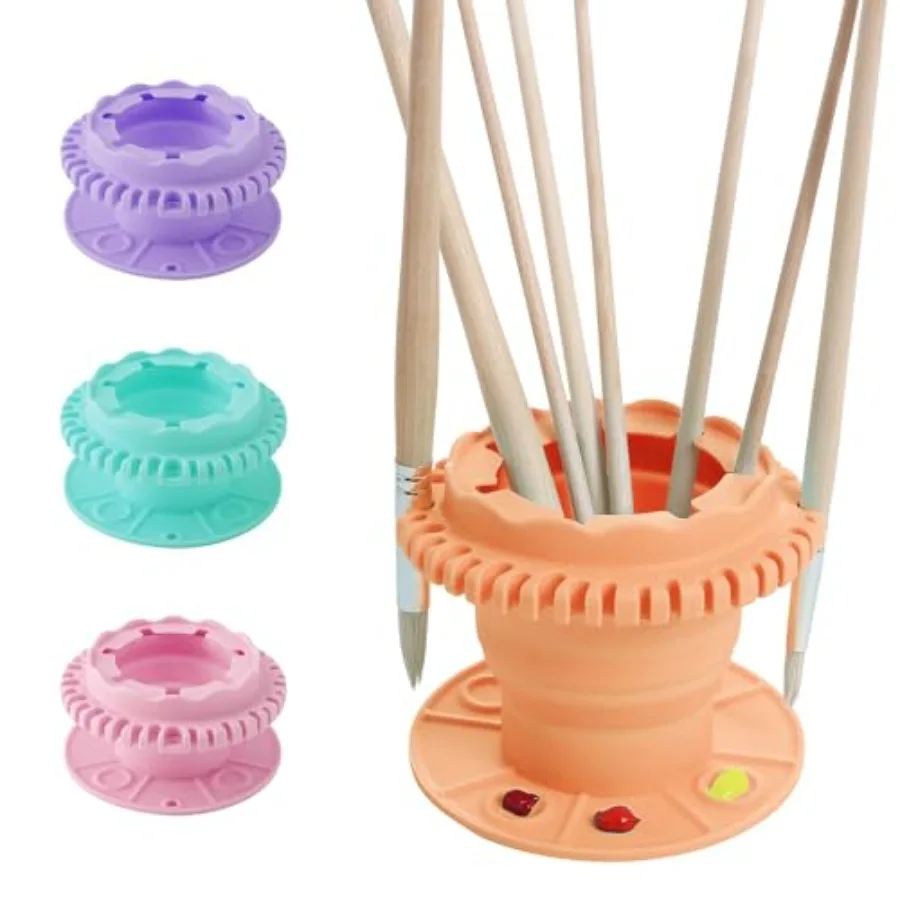 Paint Brush Cleaner - Foldable Silicone Paint Brush Cleaner Rinse Cup with Palette and 40 Brush Storage Holder for Classroom St
Paint Brush Cleaner - Foldable Silicone Paint Brush Cleaner Rinse Cup with Palette and 40 Brush Storage Holder for Classroom St