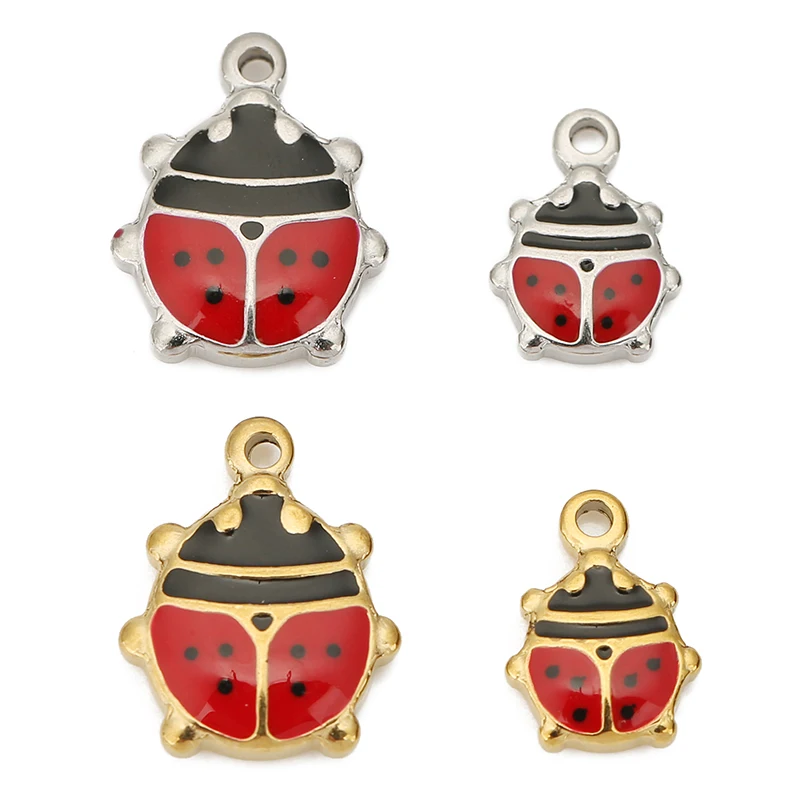 5pcs Stainless Steel Enamel Ladybug Charms For Necklace Bracelet Jewelry Making DIY Gold-plated Insect Pendants Jewelry Findings
5pcs Stainless Steel Enamel Ladybug Charms For Necklace Bracelet Jewelry Making DIY Gold-plated Insect Pendants Jewelry Findings