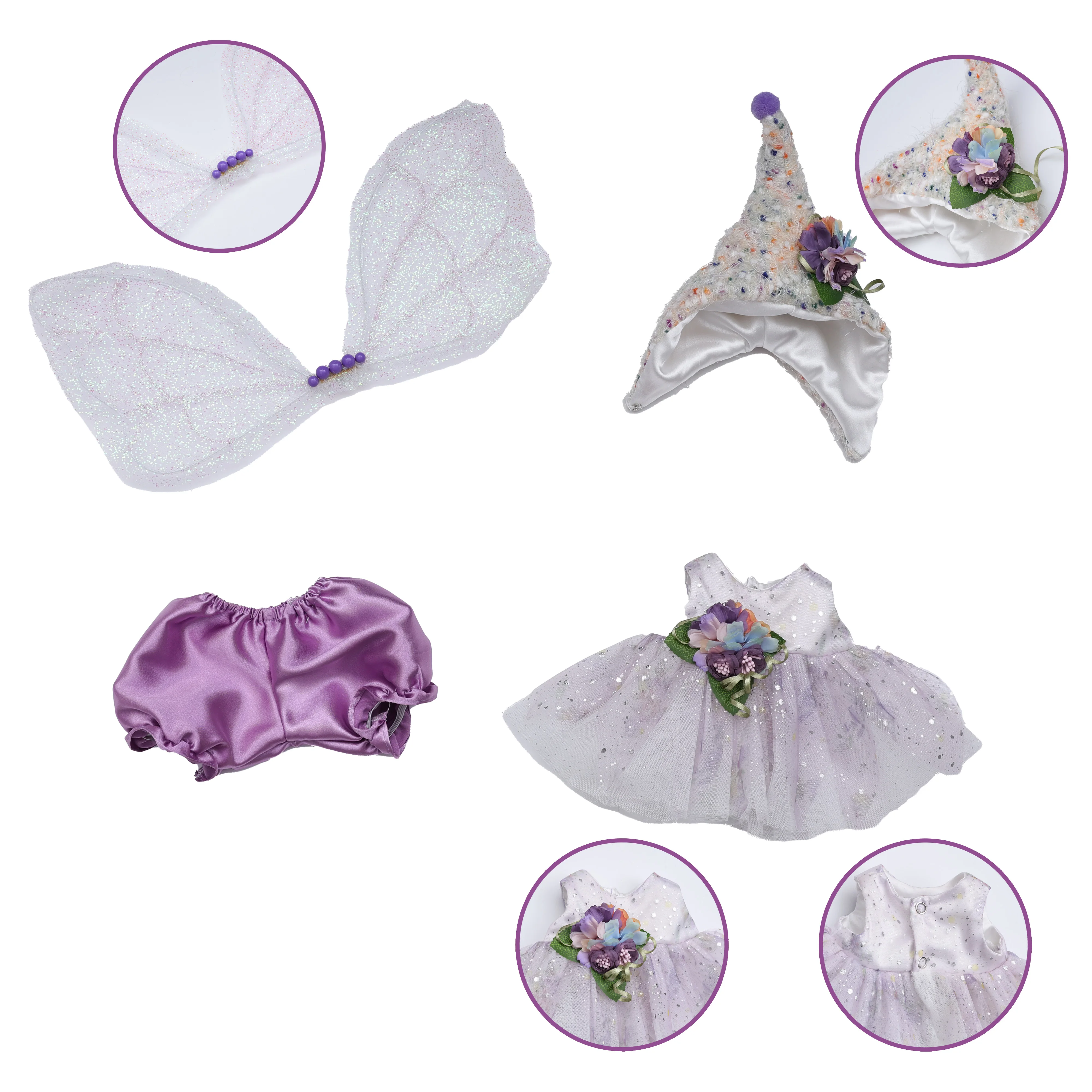 Cloveray Kawaii комплект одежды для эльфа, оригинальный дизайн, подходит для 18-дюймовых кукол, набор феи, аксессуары с крыльями
Cloveray Kawaii комплект одежды для эльфа, оригинальный дизайн, подходит для 18-дюймовых кукол, набор феи, аксессуары с крыльями