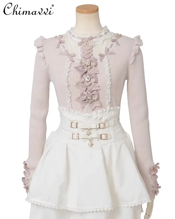 Liz японский массовый милый милый кружевной лоскутный свитер в стиле Лолиты, весенний новый кавайный бант принцессы, элегантный базовый вязаный свитер
Liz японский массовый милый милый кружевной лоскутный свитер в стиле Лолиты, весенний новый кавайный бант принцессы, элегантный базовый вязаный свитер