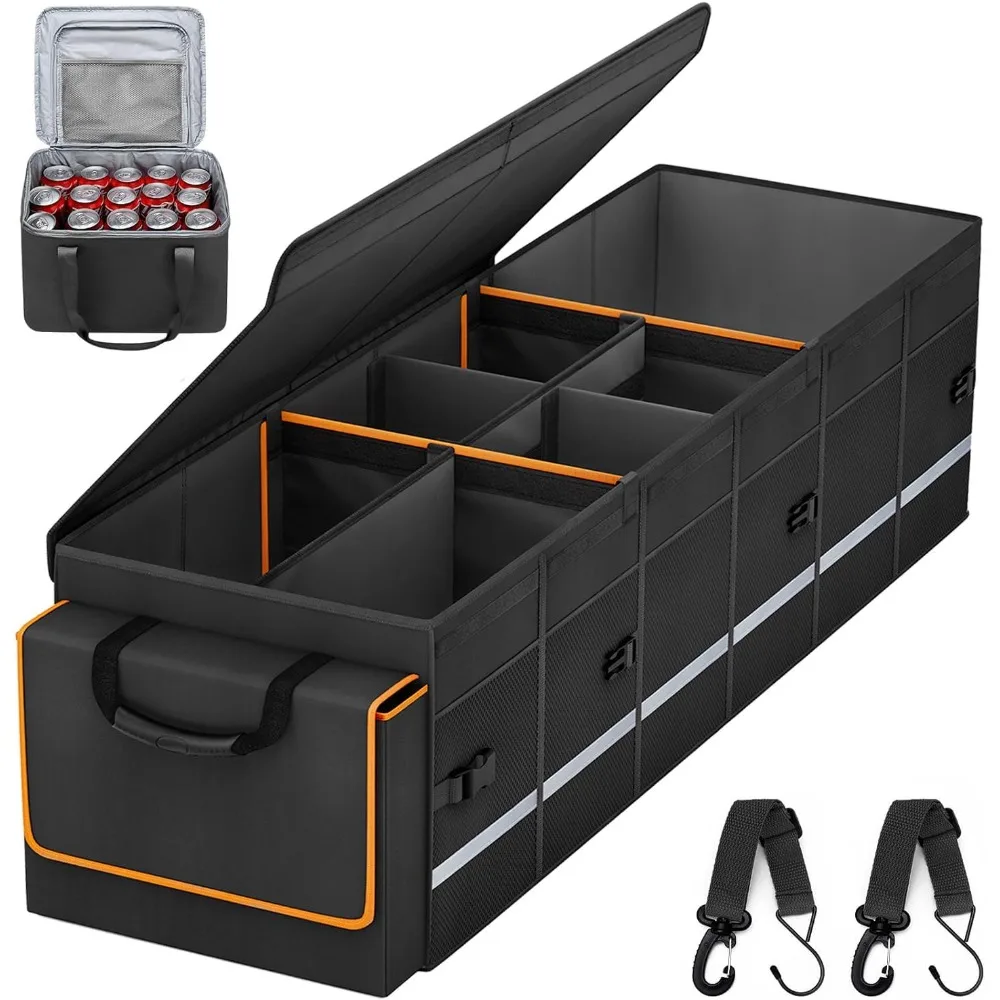 Upgraded Car Trunk Organizer and Storage with Lid & Removable Leakproof Cooler Bag, Car Accessories 6 Removable Dividers
Upgraded Car Trunk Organizer and Storage with Lid & Removable Leakproof Cooler Bag, Car Accessories 6 Removable Dividers