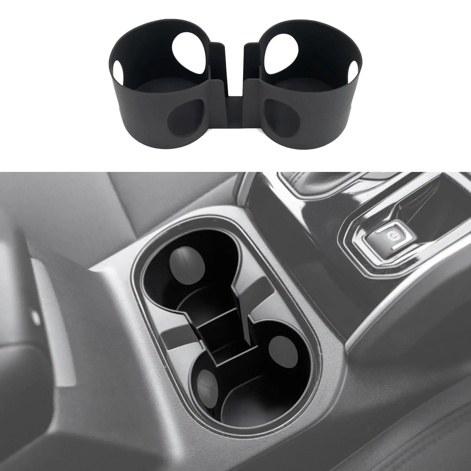 Black Dual Cup Holder Insert For Center Console Organizer Liner 2022–2025 Models
Black Dual Cup Holder Insert For Center Console Organizer Liner 2022–2025 Models
