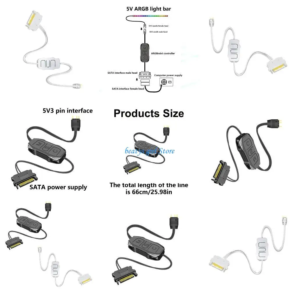 C7AB Advanced 5V3Pin ARGB Controller For Computers, Featuring Multiple Light Modes And Speed Variation Simple Button Design,
C7AB Advanced 5V3Pin ARGB Controller For Computers, Featuring Multiple Light Modes And Speed Variation Simple Button Design,