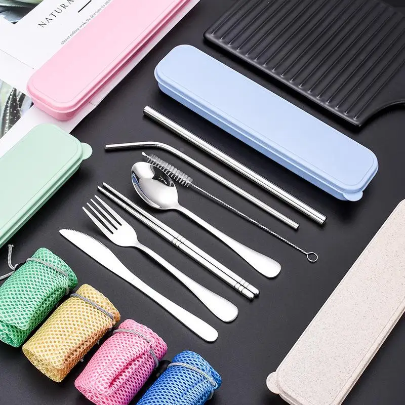 Portable Outdoor Travel 304 Stainless Steel Cutlery Set with Knife Fork Spoon Chopsticks Straw Seven-Piece Set Storage Box
Portable Outdoor Travel 304 Stainless Steel Cutlery Set with Knife Fork Spoon Chopsticks Straw Seven-Piece Set Storage Box