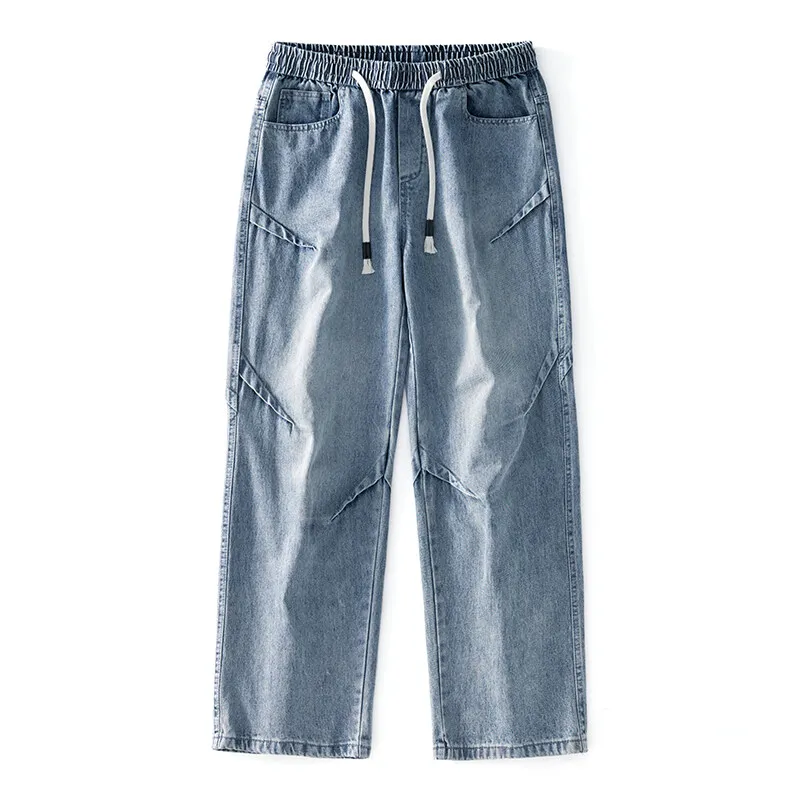 Casual Men's Cotton Denim Pants 2025 Spring Autumn Youth Streetwear Straight Drawstring Jeans Elastic Waist Full-Length Trousers
Casual Men's Cotton Denim Pants 2025 Spring Autumn Youth Streetwear Straight Drawstring Jeans Elastic Waist Full-Length Trousers