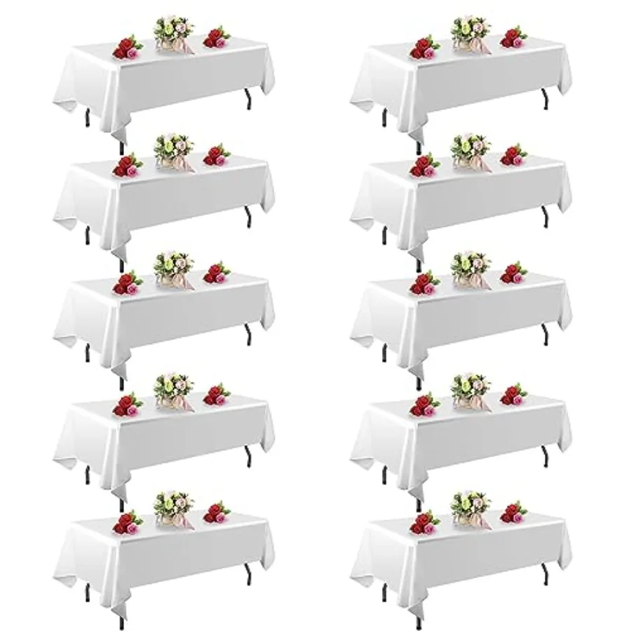 10 Pack White Table Cloth Rectangle Table 60 x 102 Inch Tablecloths for 6 Foot Rectangle Tables. Stain and Winkle Resistant Polyester Washable White TableCloths for Parties Wedding Dining
10 Pack White Table Cloth Rectangle Table 60 x 102 Inch Tablecloths for 6 Foot Rectangle Tables. Stain and Winkle Resistant Polyester Washable White TableCloths for Parties Wedding Dining