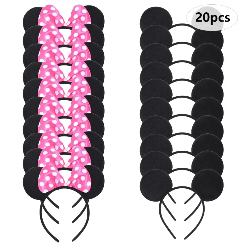 20pcs Disney Mickey Mouse Ears Pure Black Rose Bow Headbands for Birthday Holiday Party Decoration Women's Hair Accessories Set
20pcs Disney Mickey Mouse Ears Pure Black Rose Bow Headbands for Birthday Holiday Party Decoration Women's Hair Accessories Set