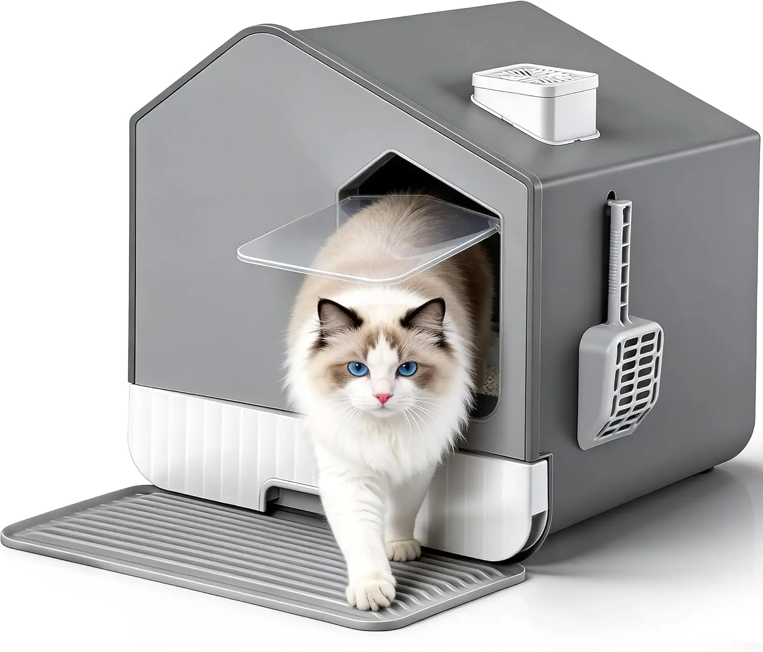 Extra Large Enclosed Cat Litter Box with Mat and Litter Scoop, Odorless Toilet Anti-Splashing Kitty Litter Pan Covered
Extra Large Enclosed Cat Litter Box with Mat and Litter Scoop, Odorless Toilet Anti-Splashing Kitty Litter Pan Covered