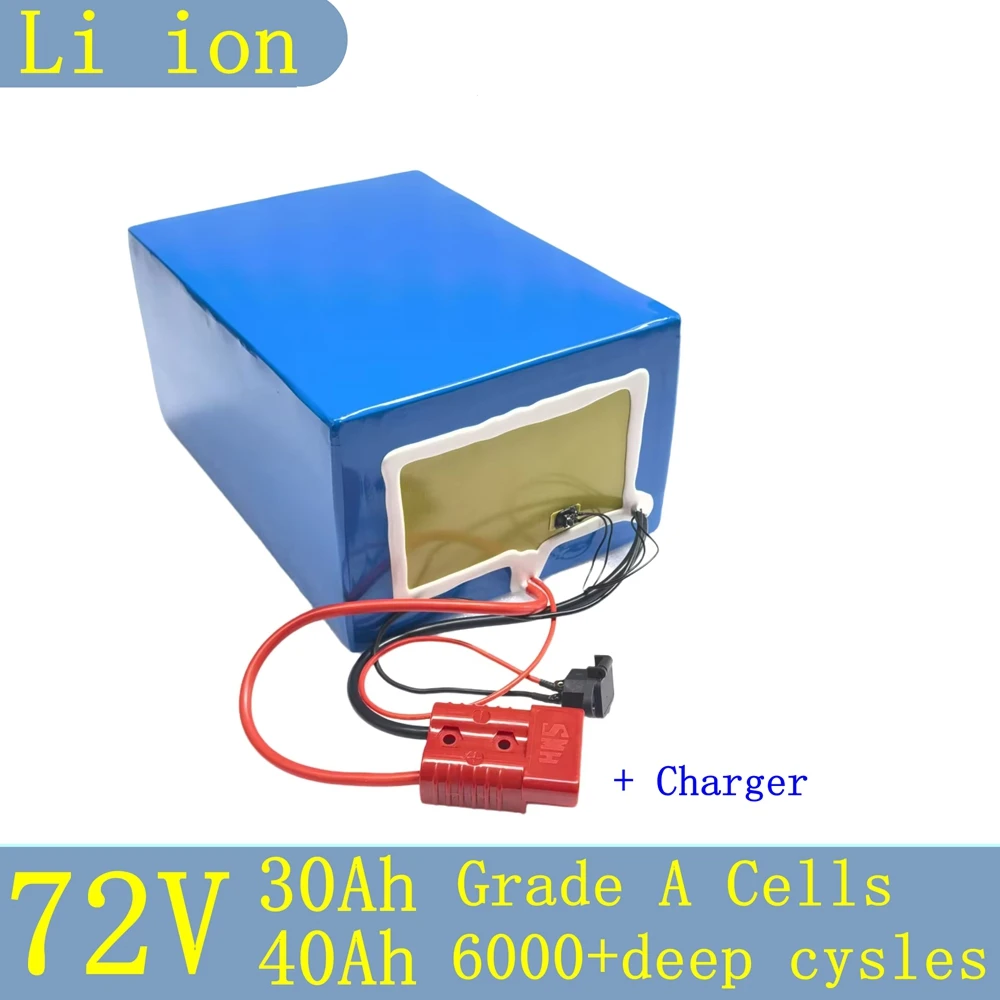 72v 30Ah 40Ah lithium ion battery Lithium polymer for bike 3500w scooter Go Cart skateboad motorcycle +5A charger
72v 30Ah 40Ah lithium ion battery Lithium polymer for bike 3500w scooter Go Cart skateboad motorcycle +5A charger
