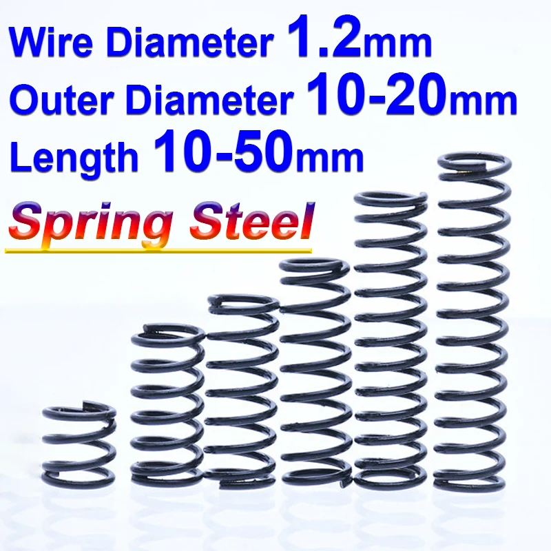 1.2mm Compression Spring Compressed Spring Steel Cylidrical Spiral Rotor Return Release Pressure Spring OD 10-20mm Length10-50mm
1.2mm Compression Spring Compressed Spring Steel Cylidrical Spiral Rotor Return Release Pressure Spring OD 10-20mm Length10-50mm
