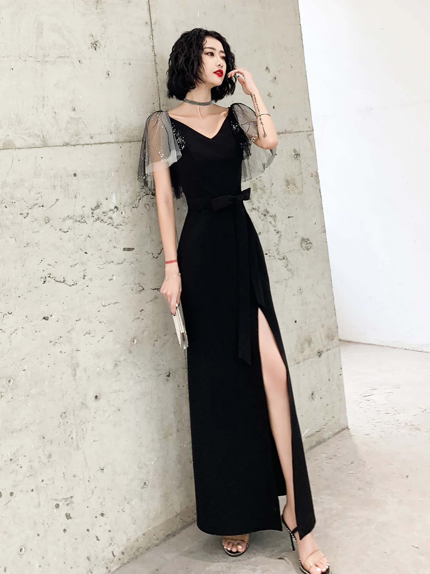 Вечернее платье Ele Bla: Элегантное, роскошное, приталенное, с V-образным вырезом, длинное, для женщин
Вечернее платье Ele Bla: Элегантное, роскошное, приталенное, с V-образным вырезом, длинное, для женщин