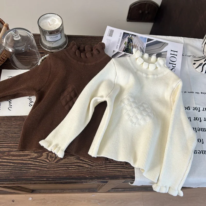 Toddler Girls Sweater Winter Solid Love Jacquard Ruffle Collar Thicken Warm Kids Girls Knitwear Versatile Little Girls Pullovers
Toddler Girls Sweater Winter Solid Love Jacquard Ruffle Collar Thicken Warm Kids Girls Knitwear Versatile Little Girls Pullovers