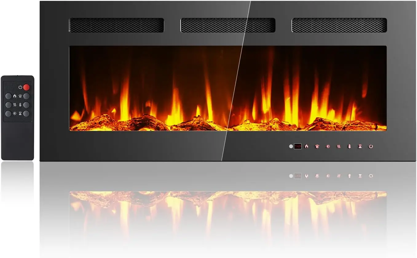 40-дюймовый электрический камин, встраиваемый и настенный, каминный обогреватель с сенсорным экраном и дистанционным управлением, регулируемый
40-дюймовый электрический камин, встраиваемый и настенный, каминный обогреватель с сенсорным экраном и дистанционным управлением, регулируемый