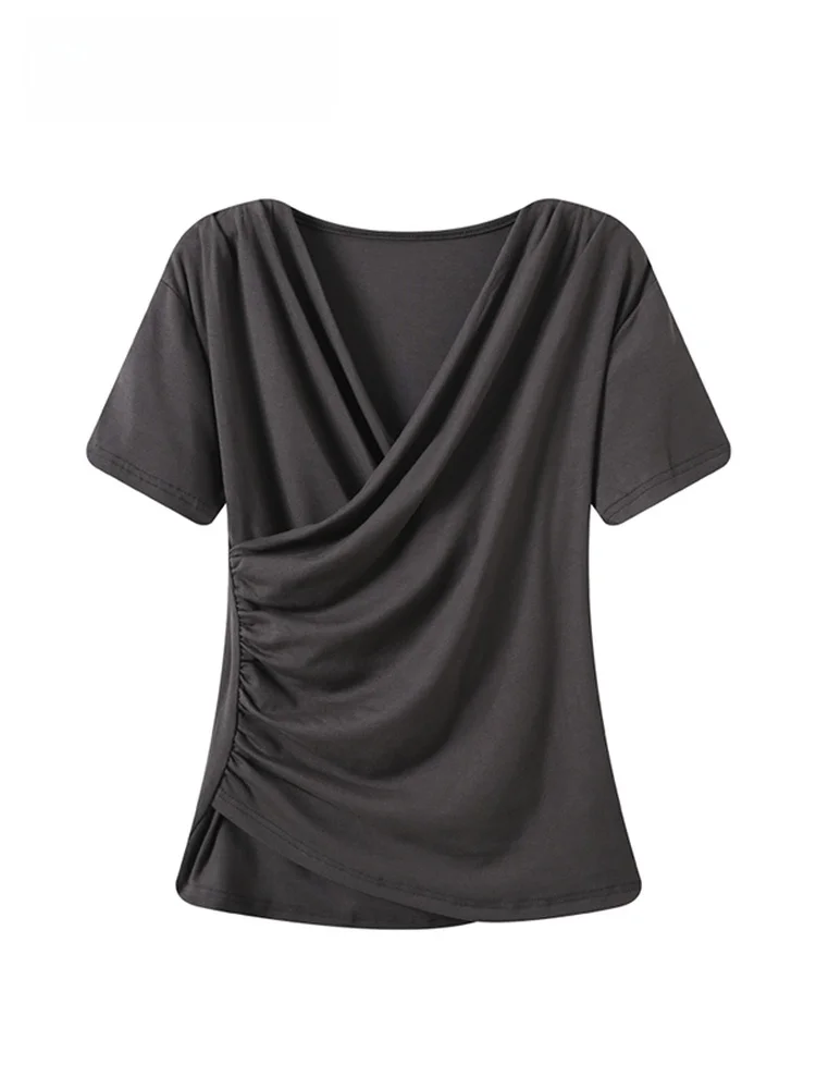 Cara CLUB plus Size Women's T-Shirt Short Sleeve V-Neck Casual Style Summer Fashion Design Irregular Hemline Regular Length
Cara CLUB plus Size Women's T-Shirt Short Sleeve V-Neck Casual Style Summer Fashion Design Irregular Hemline Regular Length
