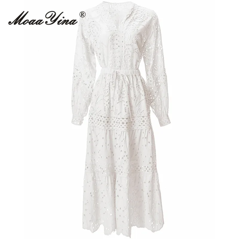 MoaaYina Autumn Fashion Designer White Vintage Skirt Set Women V Neck Hollow Out Embroidery Slim Top+Frenulum Skirt 2 Piece Set
MoaaYina Autumn Fashion Designer White Vintage Skirt Set Women V Neck Hollow Out Embroidery Slim Top+Frenulum Skirt 2 Piece Set