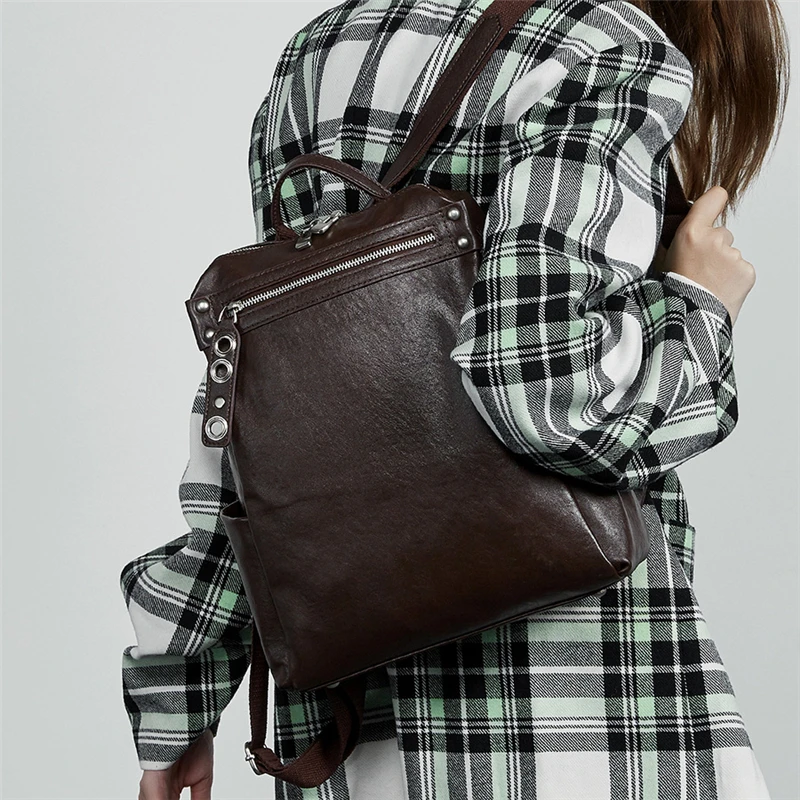 Burminsa Cowhide Genuine Leather Backpack For Women 2025 Luxury Designer College Girls School Bags Laptop Travel Shoulder Bags
Burminsa Cowhide Genuine Leather Backpack For Women 2025 Luxury Designer College Girls School Bags Laptop Travel Shoulder Bags