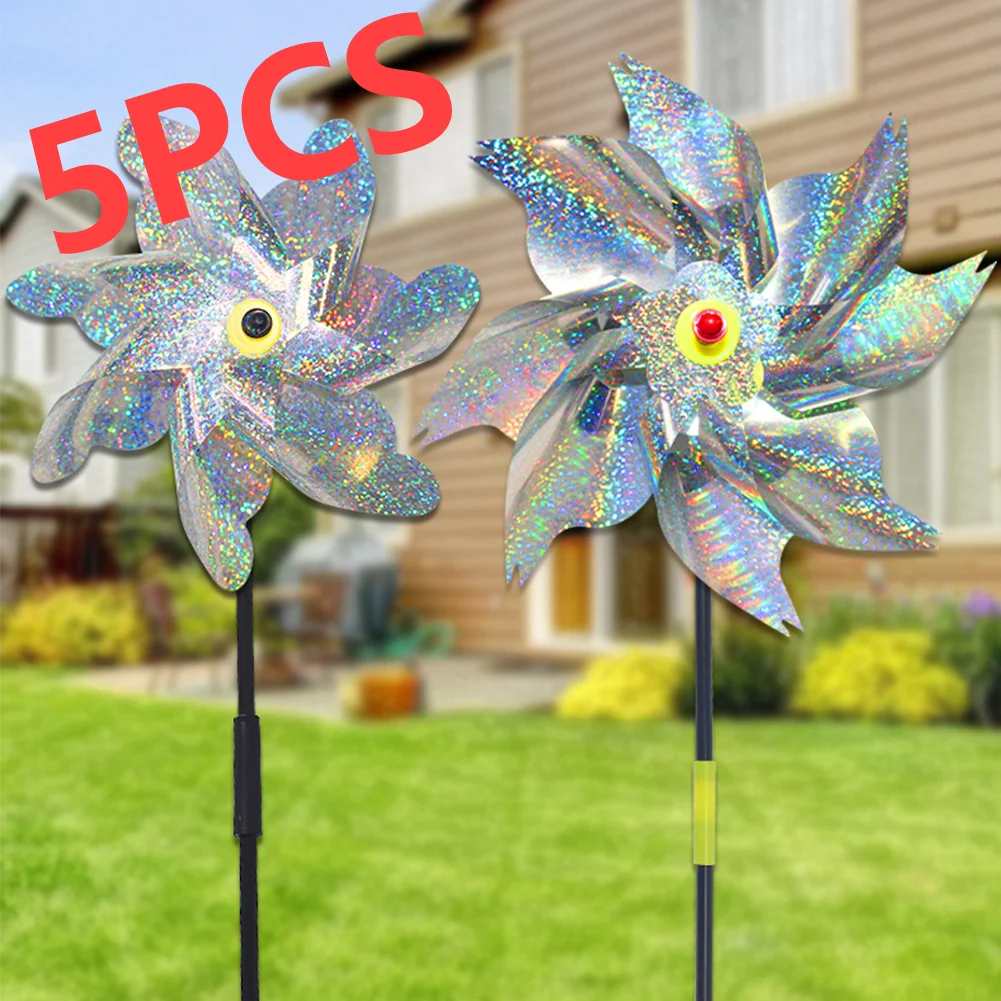 5PCS Anti Bird Laser Windmill Bird Repeller Windmill Pinwheels Reflective Bird Scare Deterrent Driving Windmill for Lawn Yard
5PCS Anti Bird Laser Windmill Bird Repeller Windmill Pinwheels Reflective Bird Scare Deterrent Driving Windmill for Lawn Yard