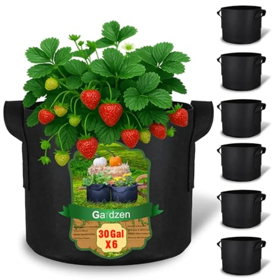 Gardzen 30 Gallon Grow Bags with Waterproof Liner, 500G Thick Nonwoven Fabric Pots, Cuts Watering by 50% in Hot Dry Climates, f
Gardzen 30 Gallon Grow Bags with Waterproof Liner, 500G Thick Nonwoven Fabric Pots, Cuts Watering by 50% in Hot Dry Climates, f
