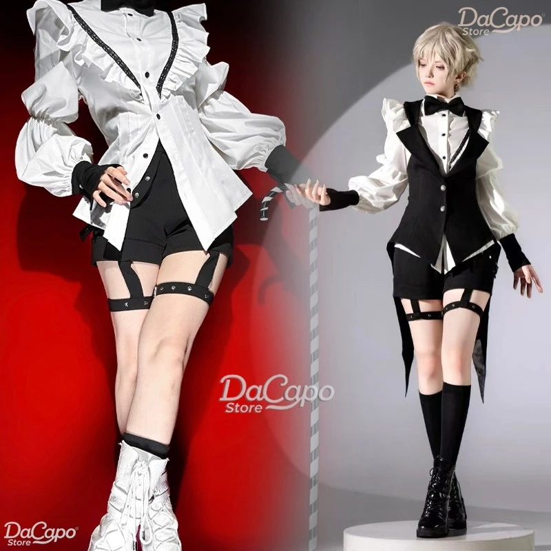 Ouji Jirai Kei Lolita Ouji Style White Shirt, Black Vest Shorts Set Gothic Alt Femboy Prince Vintage High Waist Spring Summer
Ouji Jirai Kei Lolita Ouji Style White Shirt, Black Vest Shorts Set Gothic Alt Femboy Prince Vintage High Waist Spring Summer