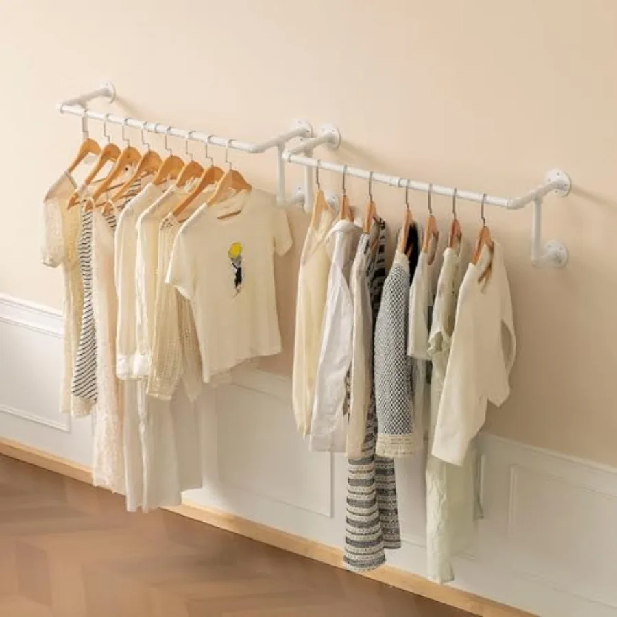 Clothes Racks, Industrial Pipe Clothing Racks for Hanging Clothes, Wall Mounted Heavy Duty Space Saving Garment Racks, Multi-Pu
Clothes Racks, Industrial Pipe Clothing Racks for Hanging Clothes, Wall Mounted Heavy Duty Space Saving Garment Racks, Multi-Pu