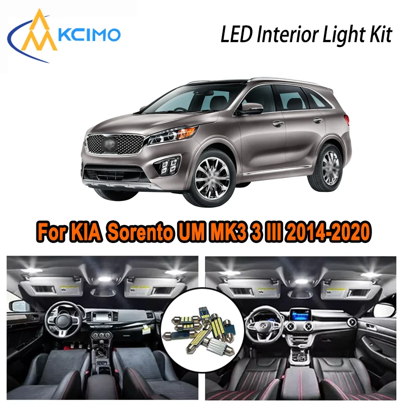 Для KIA Sorento UM MK3 3 III 2014-2020 2016 2017 2018 2019 светодиодный комплект внутреннего купольного освещения багажника автомобиля светодиодные лампы Canbus без ошибок
Для KIA Sorento UM MK3 3 III 2014-2020 2016 2017 2018 2019 светодиодный комплект внутреннего купольного освещения багажника автомобиля светодиодные лампы Canbus без ошибок