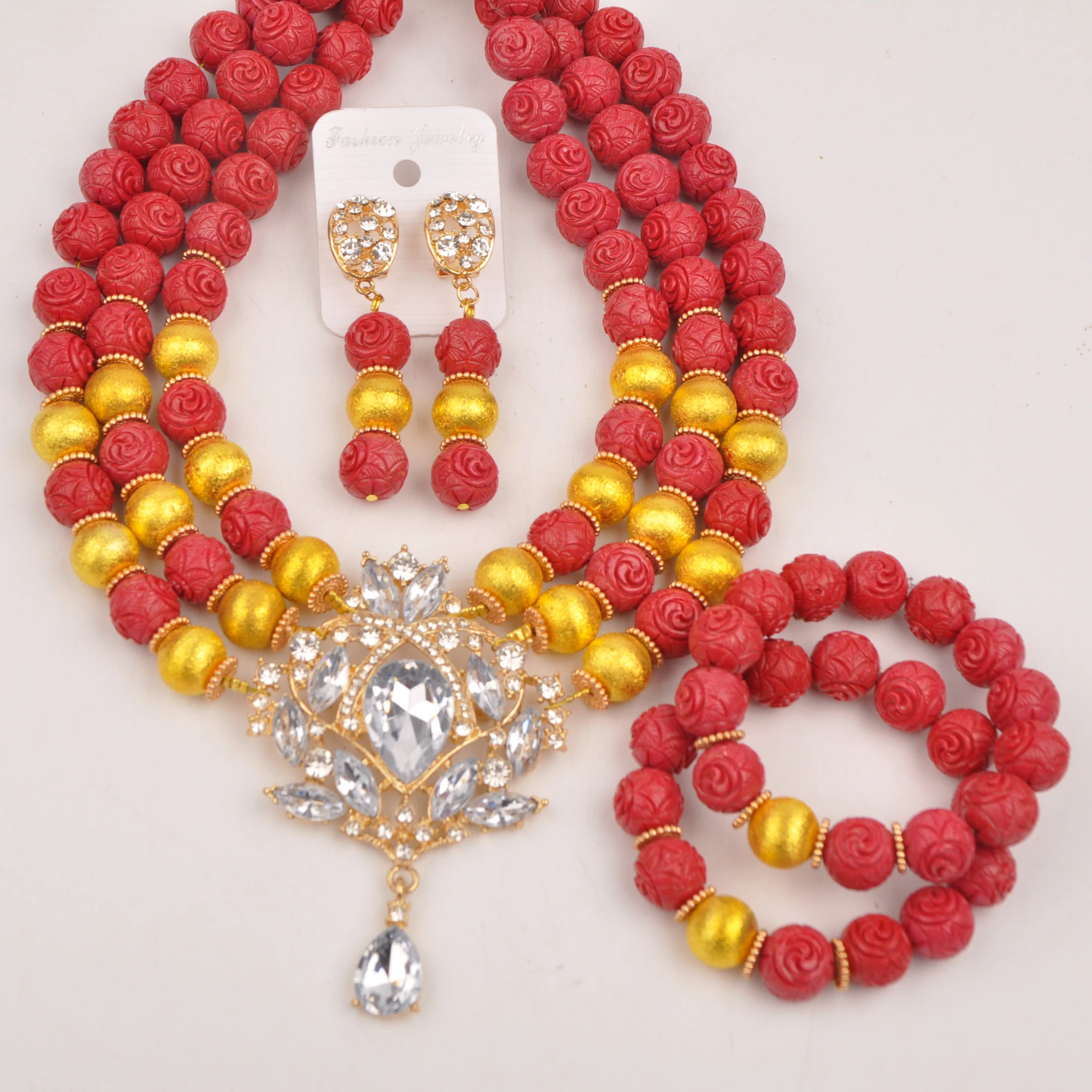 Fashion African Wedding Beads Red Artificial Coral Jewelry Sets for Women
Fashion African Wedding Beads Red Artificial Coral Jewelry Sets for Women