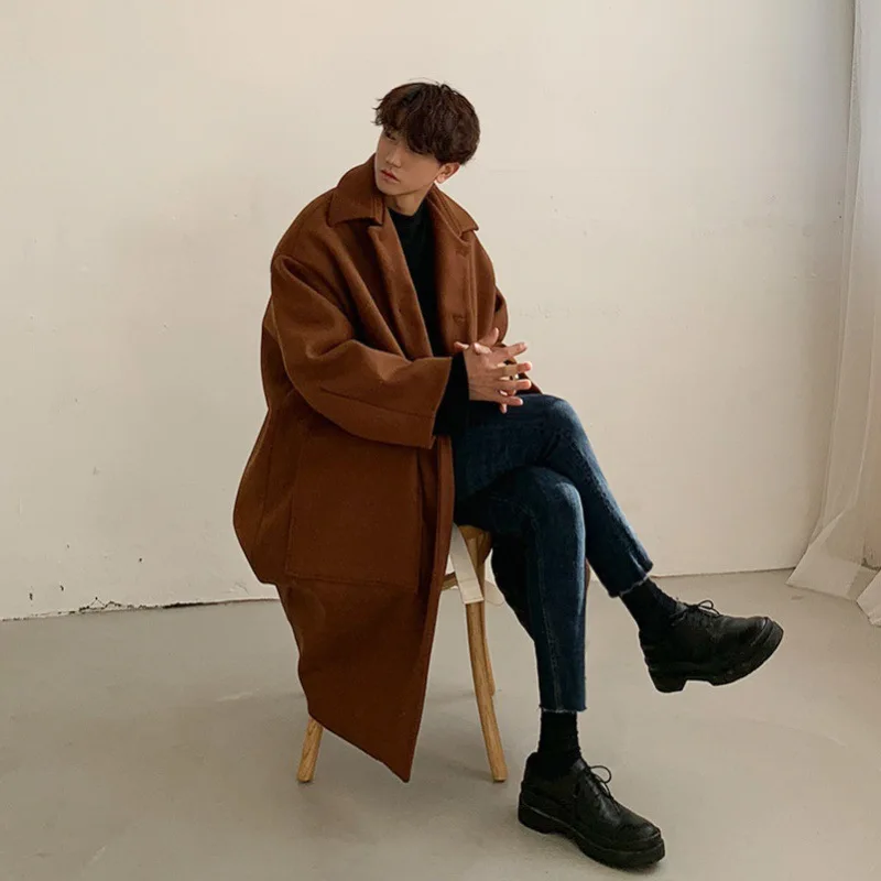 Woolen Coat Men's Winter Korean Version of Thick Woolen Coat In The Long Over-the-knee Ins Loose Windbreaker Tide
Woolen Coat Men's Winter Korean Version of Thick Woolen Coat In The Long Over-the-knee Ins Loose Windbreaker Tide