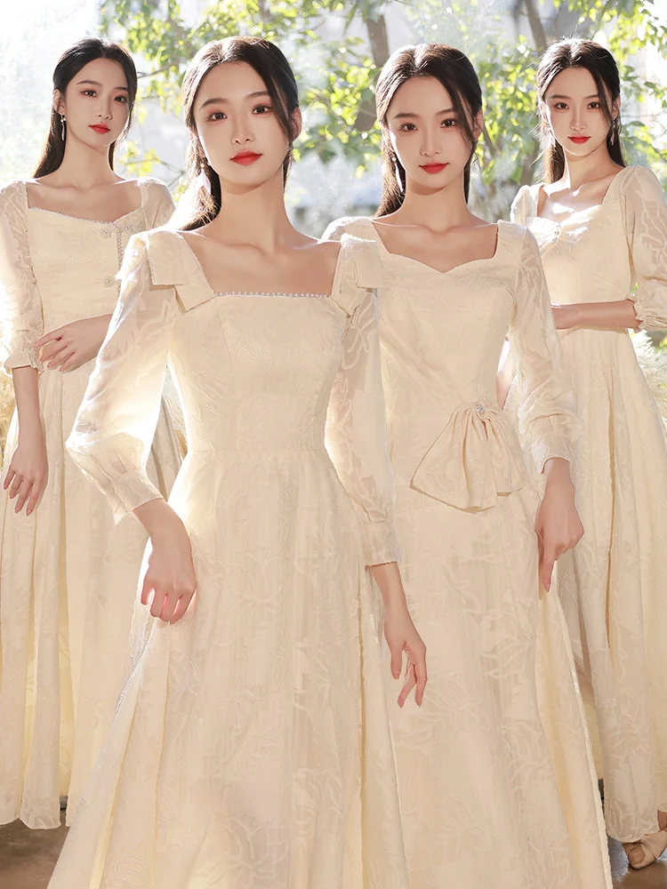 Champagne Color Long Sve Maids of Dr Faionable mid Waist A-Line Skirt Wedding Dr for Women Suitable for Dail...
Champagne Color Long Sve Maids of Dr Faionable mid Waist A-Line Skirt Wedding Dr for Women Suitable for Dail...