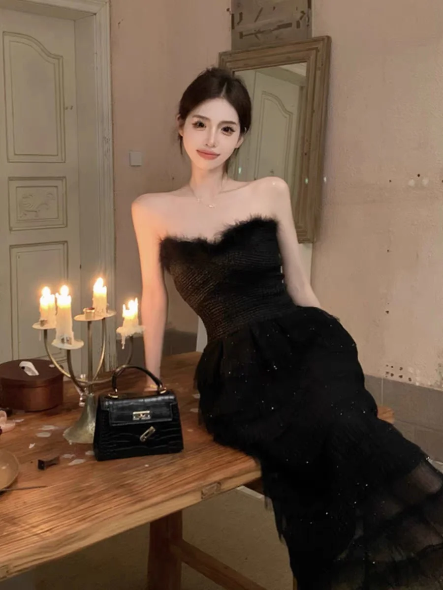 Elegant Feather Beaded Adult Ceremony Dress Luxury Gossamer Tube Top Gown Princess Style Formal Long Dress for Party Wedding
Elegant Feather Beaded Adult Ceremony Dress Luxury Gossamer Tube Top Gown Princess Style Formal Long Dress for Party Wedding