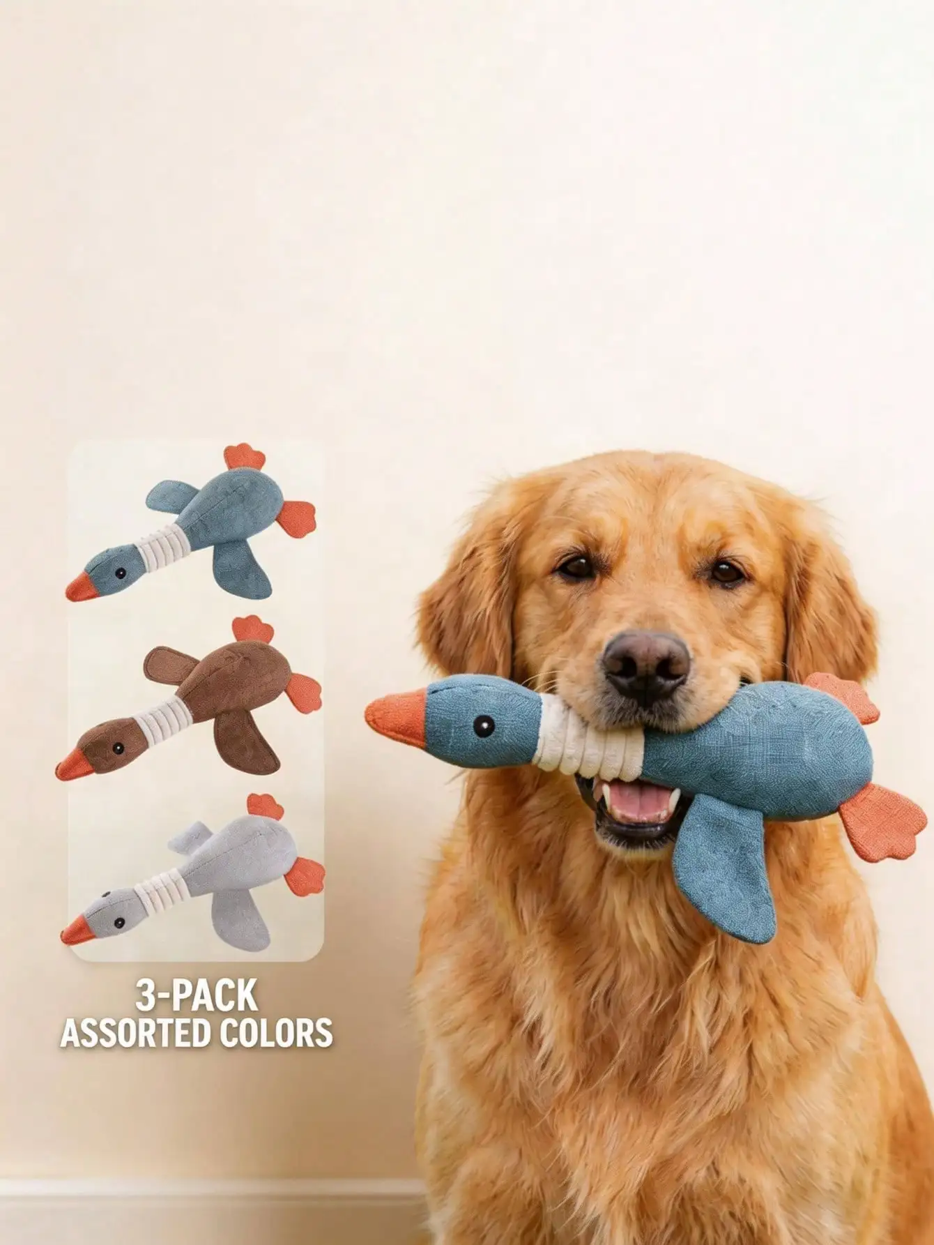 PETSIN Cute Canvas Duck Shaped Plush Dog Toy With BB Calls, Interactive Play For Dogs
PETSIN Cute Canvas Duck Shaped Plush Dog Toy With BB Calls, Interactive Play For Dogs