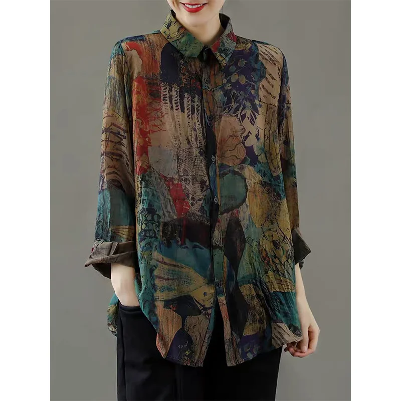 Long Sve льняной хлопок irt Color Blo с принтом, повседневный воротник на пуговицах, свободная женская одежда премиум-класса Faion
Long Sve льняной хлопок irt Color Blo с принтом, повседневный воротник на пуговицах, свободная женская одежда премиум-класса Faion