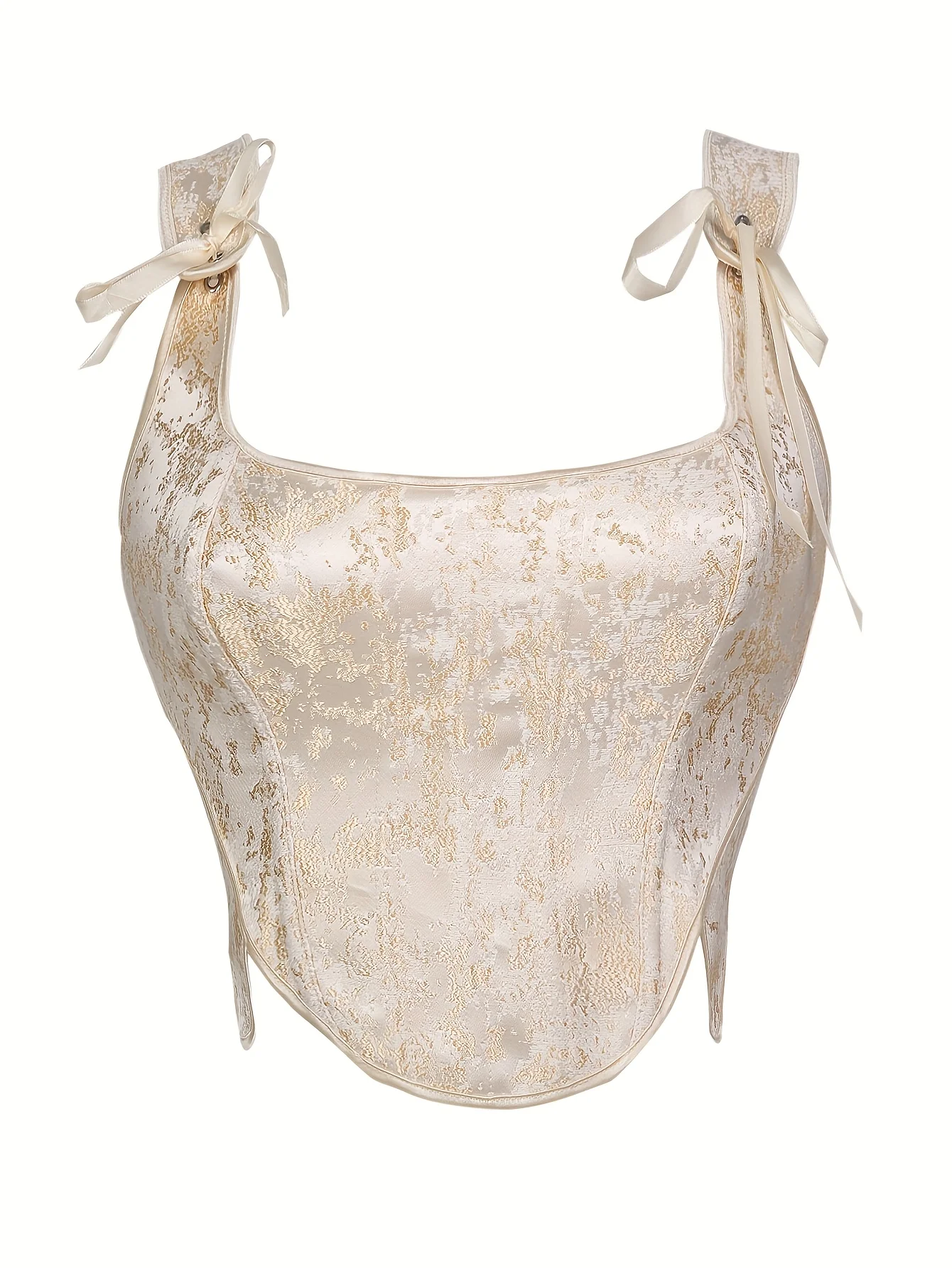 A retro courtstyle gold brocade elegant and fashionable double shoulder strap strapless square neck corset
A retro courtstyle gold brocade elegant and fashionable double shoulder strap strapless square neck corset