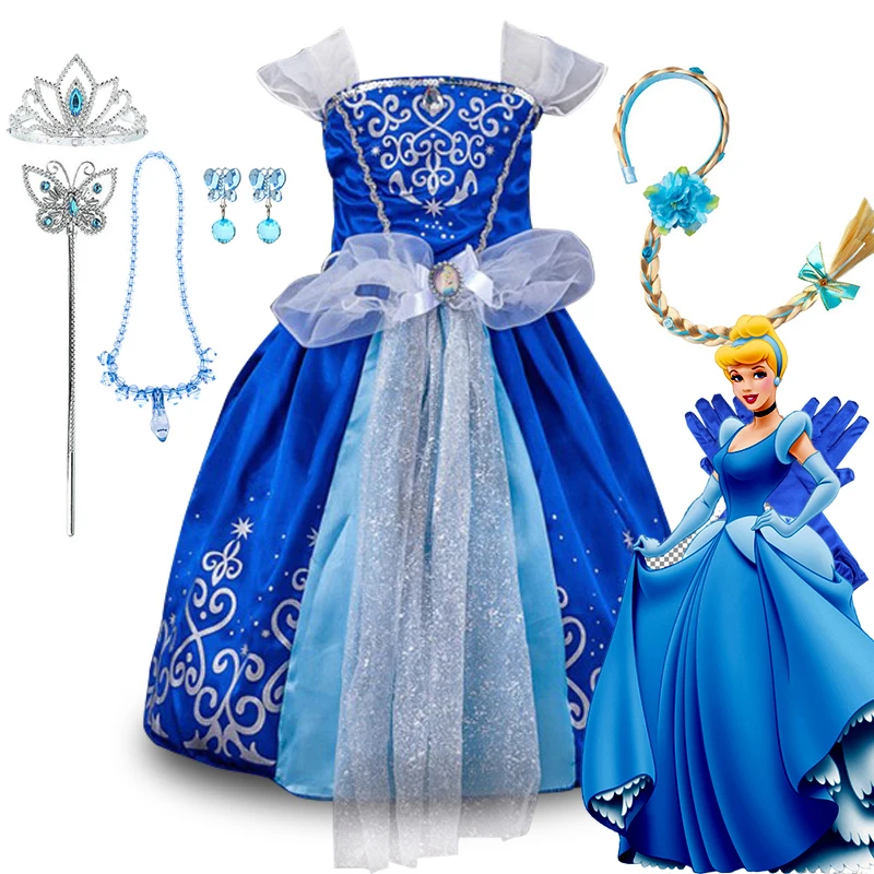 Disney Dark Blue Lace Cinderella Princess Dress For Girl Costume Halloween Gowns Kids Birthday Party Dress Cinderella Clothes
Disney Dark Blue Lace Cinderella Princess Dress For Girl Costume Halloween Gowns Kids Birthday Party Dress Cinderella Clothes