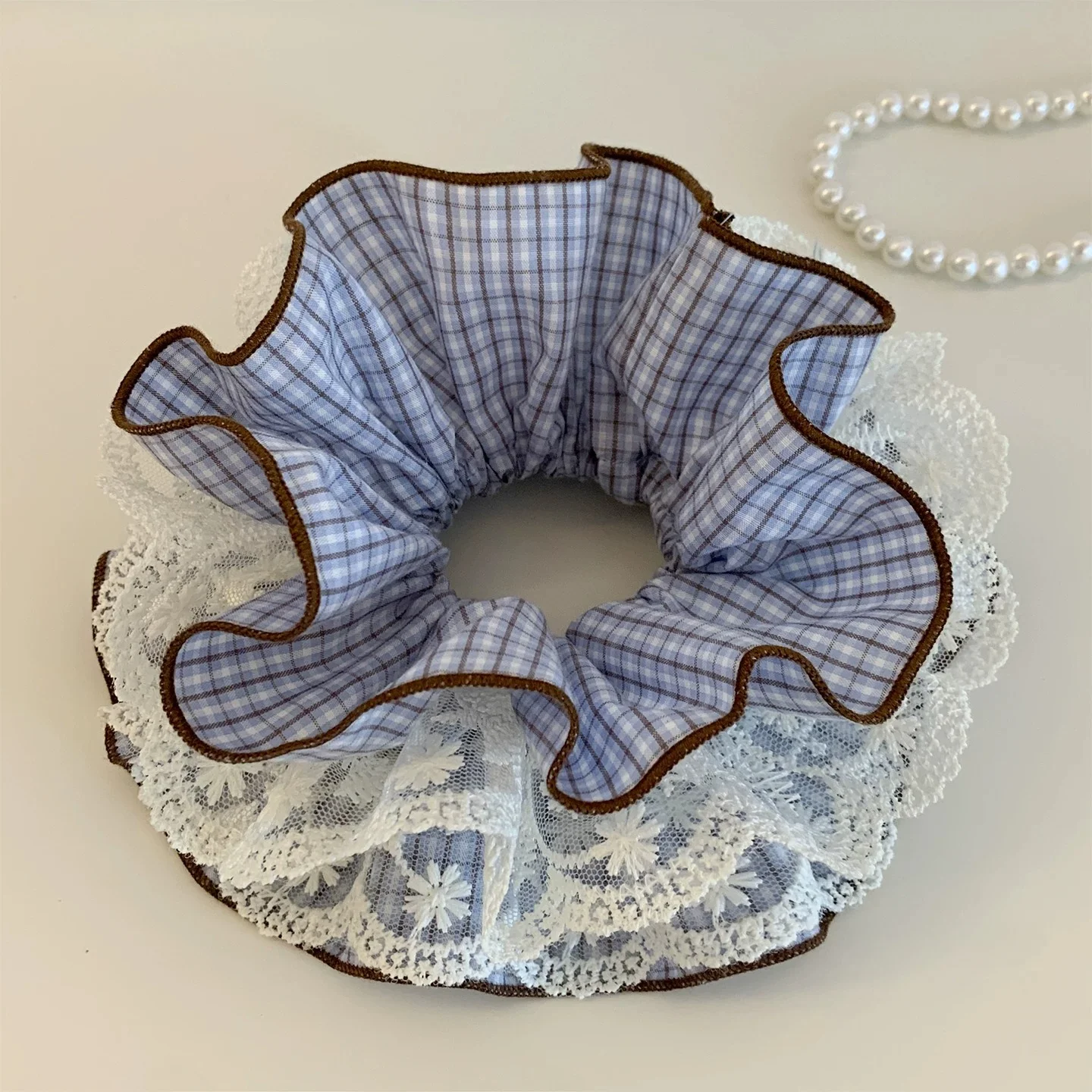 Blue Plaid Lace Hair Scrunchies Soft Large Headband Girls Casual Hair Decor
Blue Plaid Lace Hair Scrunchies Soft Large Headband Girls Casual Hair Decor