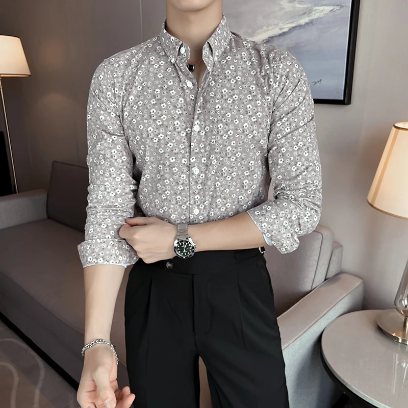 2023 Autumn Flower Shirt Men Slim Fit Casual Business Formal Dress Shirts Long Sleeve Social Party Tuxedo Blouse Men Clothing
2023 Autumn Flower Shirt Men Slim Fit Casual Business Formal Dress Shirts Long Sleeve Social Party Tuxedo Blouse Men Clothing