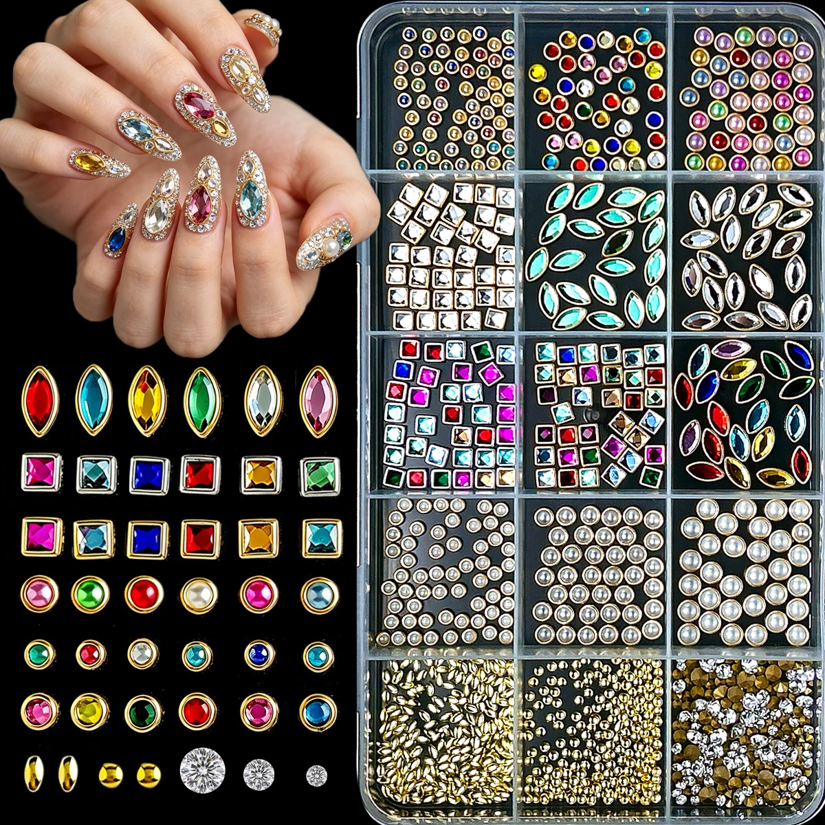 1Box Multiple Style Mini Flatback Gemstone Inlaid Nail Art Decorations Shiny Alloy Bead Oval Nail Charms DIY Y2K Nails Supplies
1Box Multiple Style Mini Flatback Gemstone Inlaid Nail Art Decorations Shiny Alloy Bead Oval Nail Charms DIY Y2K Nails Supplies