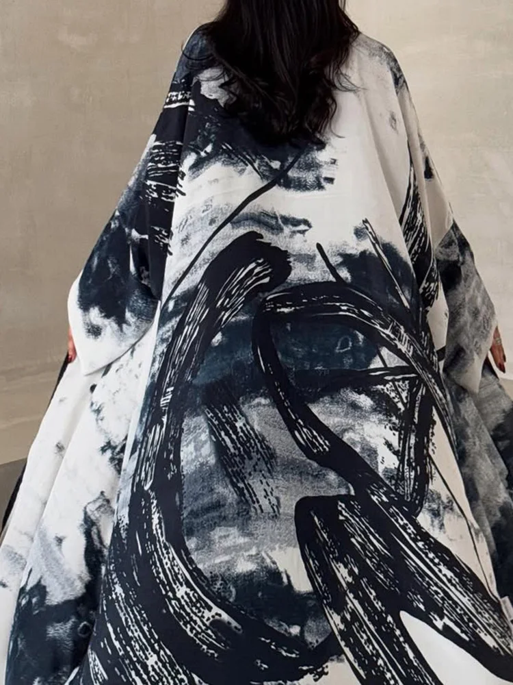 Elegant Lady Casual Commute Robe Vintage Chiffon Coat With Headscarf For Women Autumn Printed V-neck Loose Long Sleeve Cardigans
Elegant Lady Casual Commute Robe Vintage Chiffon Coat With Headscarf For Women Autumn Printed V-neck Loose Long Sleeve Cardigans