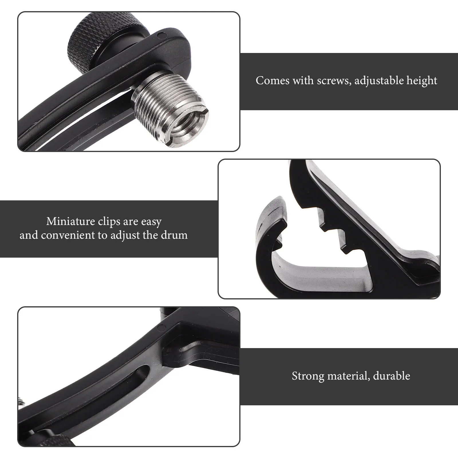 4 Pcs Black Microphone Shockproof Clips Clamp for Standard Drum Set Lightweight Portable Plastic Alloy Material Holds Handheld
4 Pcs Black Microphone Shockproof Clips Clamp for Standard Drum Set Lightweight Portable Plastic Alloy Material Holds Handheld