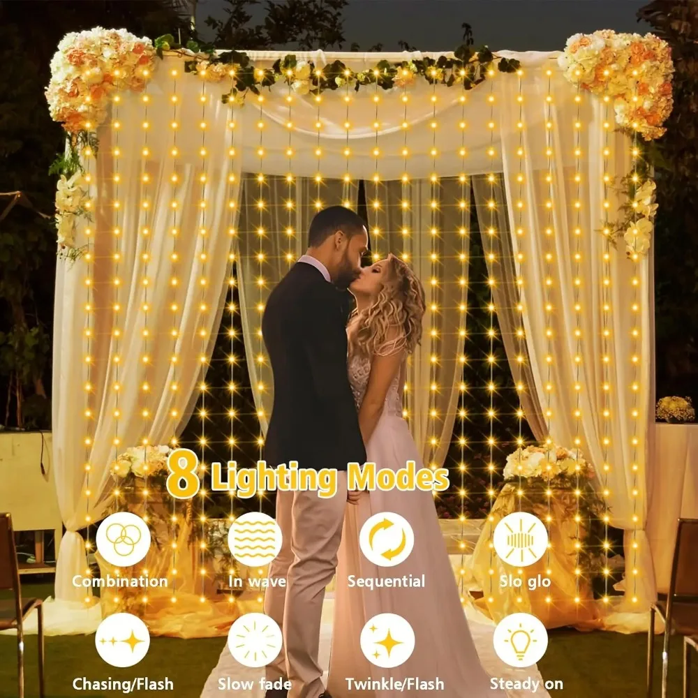 3x2M Solar Curtain Light LED Outdoor Waterproof 300leds Garland Decoration String Lights Yard Fairy Garland String Lights
3x2M Solar Curtain Light LED Outdoor Waterproof 300leds Garland Decoration String Lights Yard Fairy Garland String Lights