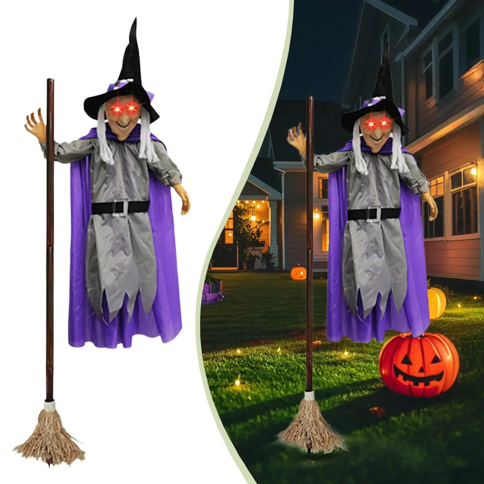 Висячие анимированные украшения ведьмы на Хэллоуин с мигающими красными глазами для костюмированных вечеринок, уличные и внутренние украшения, карнавал
Висячие анимированные украшения ведьмы на Хэллоуин с мигающими красными глазами для костюмированных вечеринок, уличные и внутренние украшения, карнавал