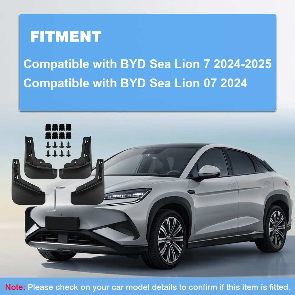 Car Wheel Mud Flaps Splash Guards MudFlaps Front Rear Fender Mudguards Protector for BYD Sea Lion 7 2024-2025 Sea Lion 07 2024
Car Wheel Mud Flaps Splash Guards MudFlaps Front Rear Fender Mudguards Protector for BYD Sea Lion 7 2024-2025 Sea Lion 07 2024