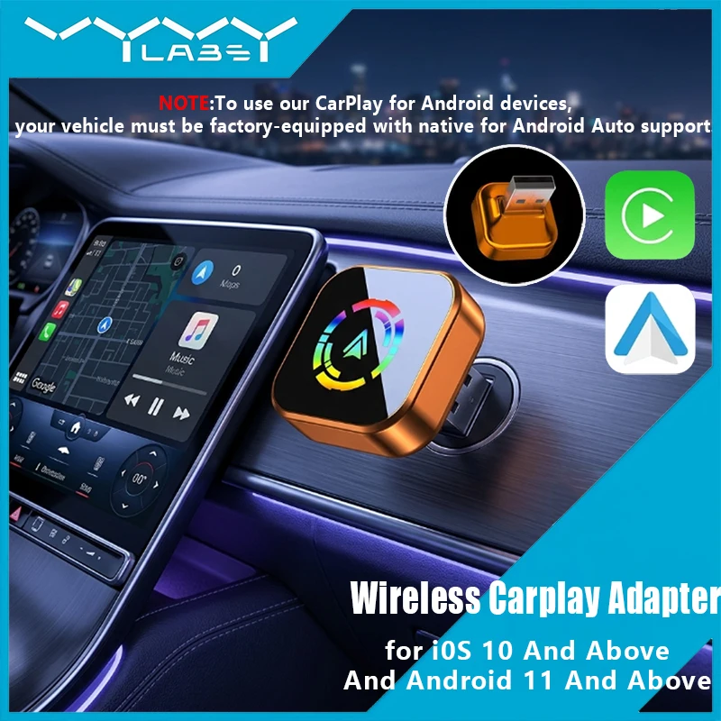 Vyvylabs 2-in-1 Wireless Carplay Adapter Wired to Wireless Carplay Adapter Plug-and-Play Quick Auto Connect for iPhone 6 and Android 11 Above
Vyvylabs 2-in-1 Wireless Carplay Adapter Wired to Wireless Carplay Adapter Plug-and-Play Quick Auto Connect for iPhone 6 and Android 11 Above