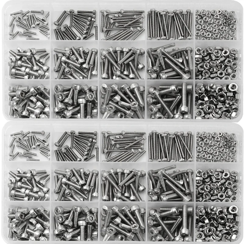 480pcs Screws Set M2 M3 M4 304 Stainless Steel Allen Bolt Hex Hexagon Socket Head Cap Screws Nuts Assortment Kit
480pcs Screws Set M2 M3 M4 304 Stainless Steel Allen Bolt Hex Hexagon Socket Head Cap Screws Nuts Assortment Kit