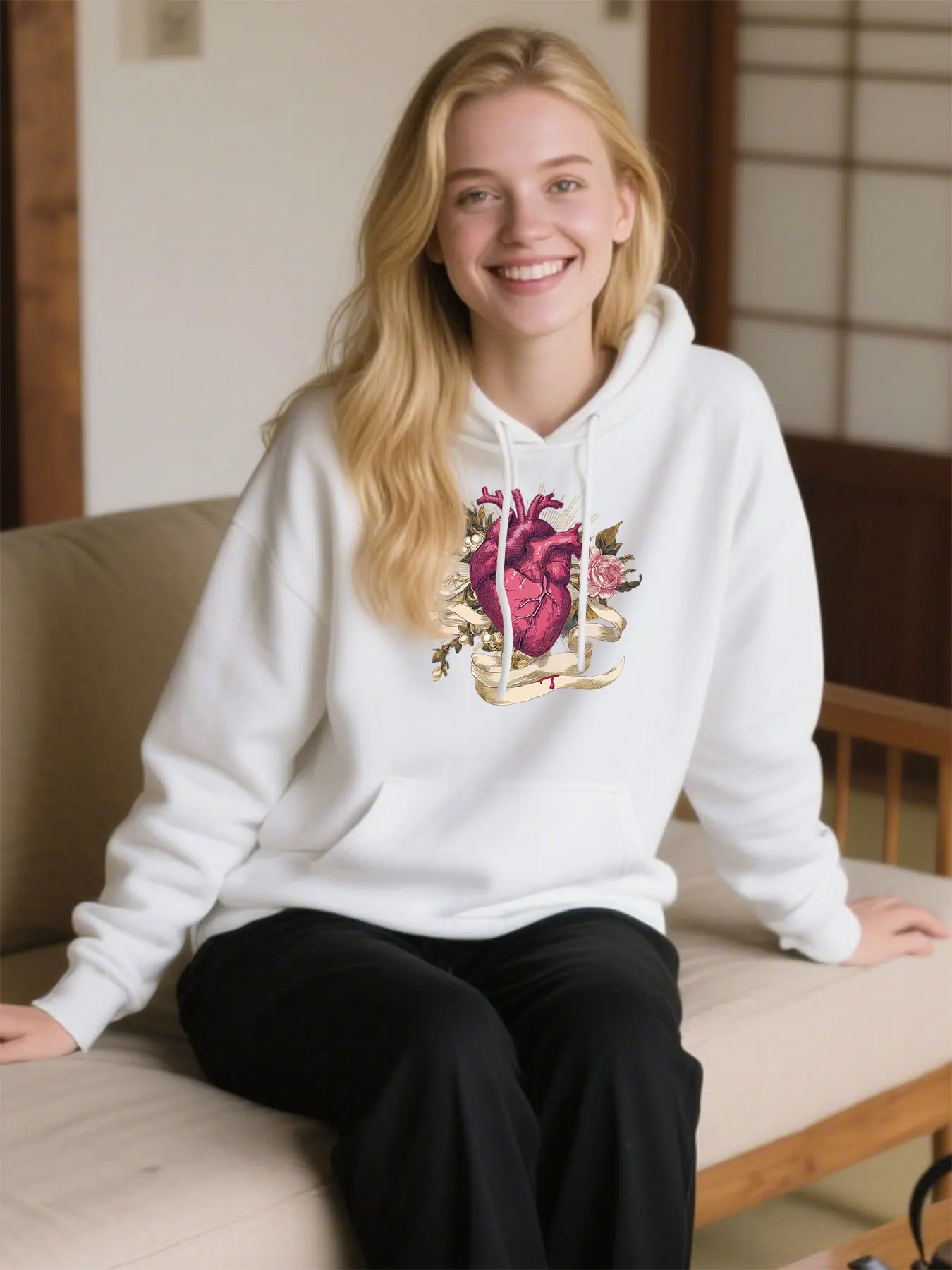 Ornate Heart Foliage Floral Print Cozy Cotton Rich Hooded Sweatshirt For Comfortable Wear And Memorial Day
Ornate Heart Foliage Floral Print Cozy Cotton Rich Hooded Sweatshirt For Comfortable Wear And Memorial Day