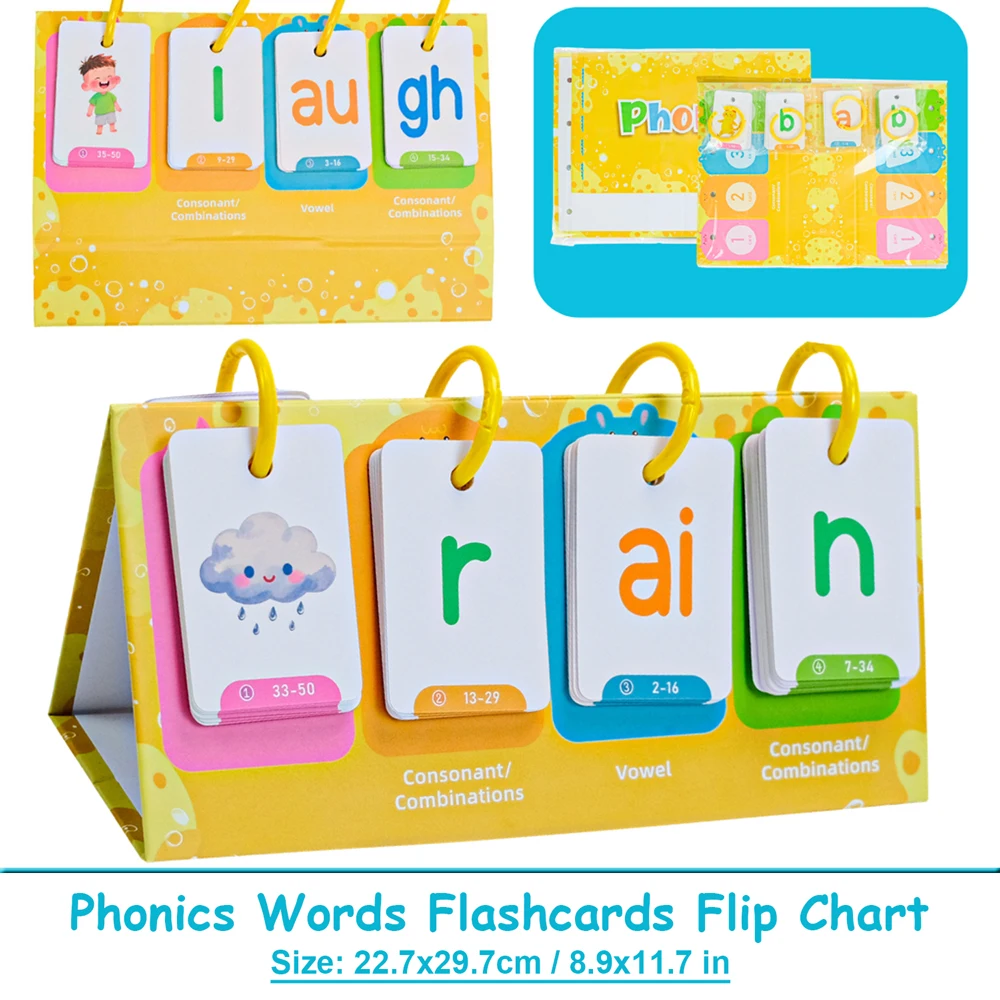 English Phonics Flashcards for Kids Children Vowel Consonant CVC Words Spelling Learning Cards Teaching Aids School Supplies
English Phonics Flashcards for Kids Children Vowel Consonant CVC Words Spelling Learning Cards Teaching Aids School Supplies