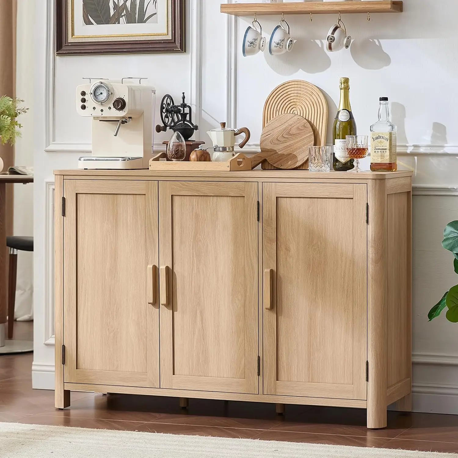 Sideboard Buffet Cabinet with Storage, 46' Arc-Shaped Credenza with 3 Doors & Adjustable Shelves, Mid
Sideboard Buffet Cabinet with Storage, 46' Arc-Shaped Credenza with 3 Doors & Adjustable Shelves, Mid