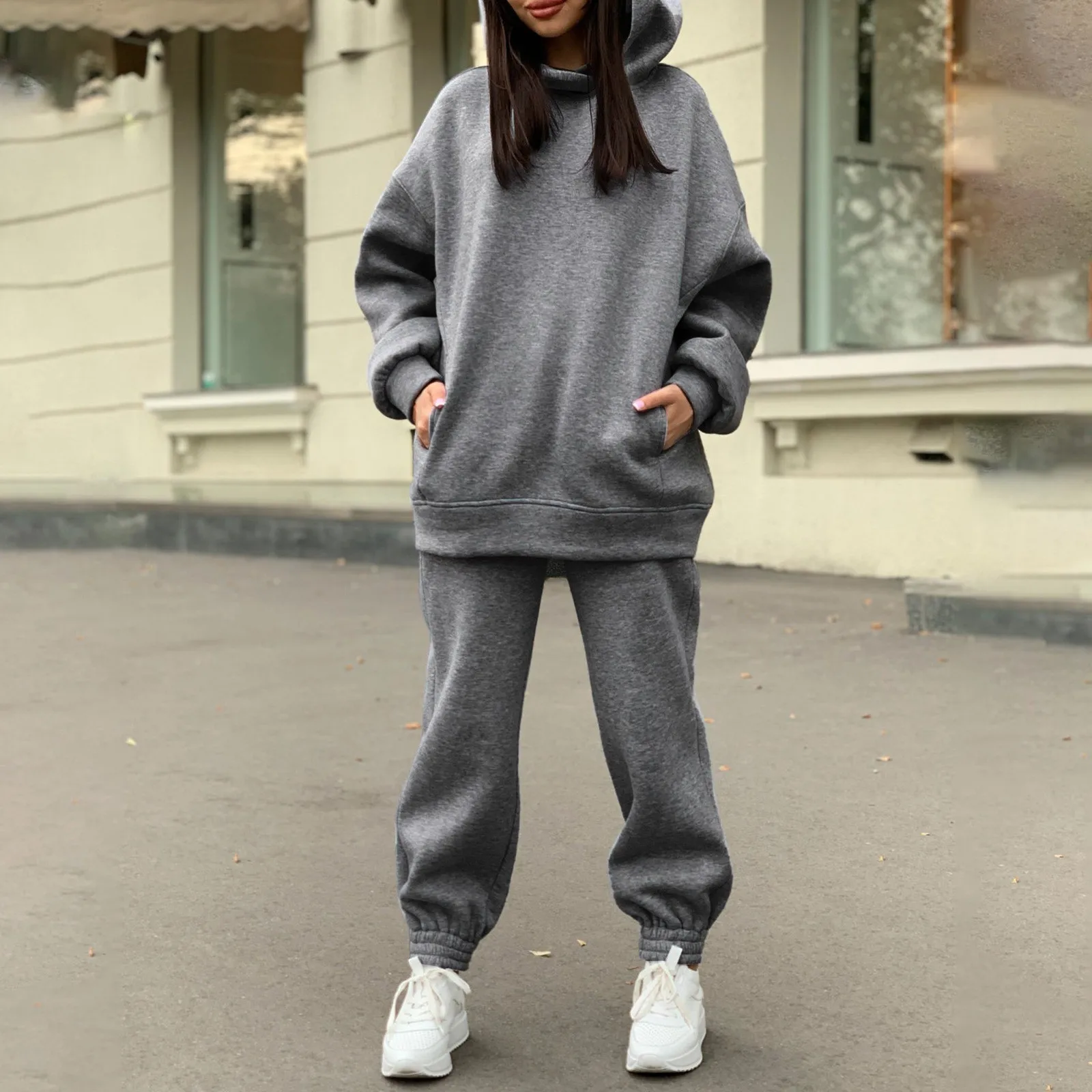 Loose Thicken Fleece Tracksuit Women Solid Color Korean Style Fashion Hooded Sweatshirt And Pants Set 2 Piece Outfits Geil Pakje
Loose Thicken Fleece Tracksuit Women Solid Color Korean Style Fashion Hooded Sweatshirt And Pants Set 2 Piece Outfits Geil Pakje