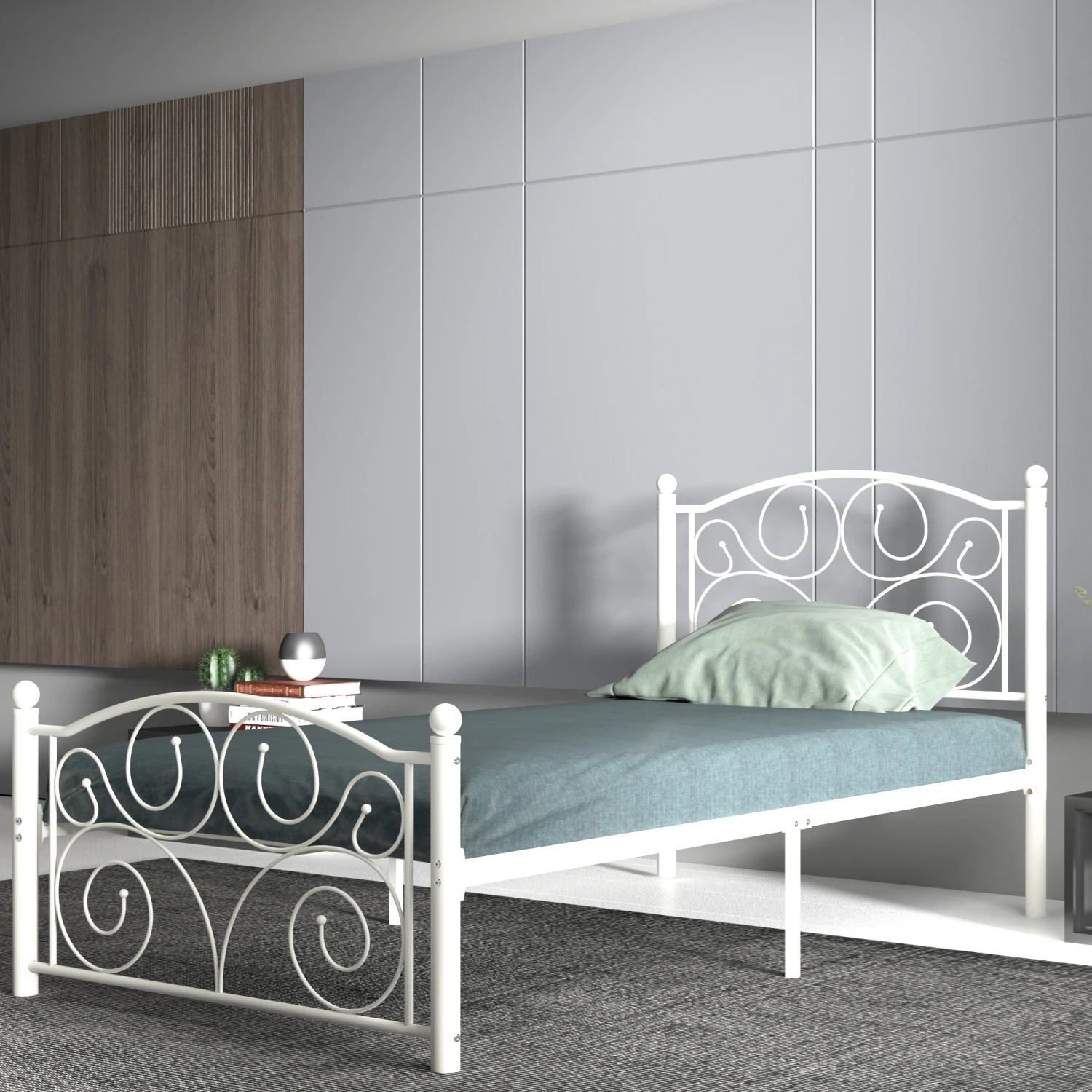 Twin Size Unique Flower Sturdy System Metal Bed Frame with Headboard and Footboard
Twin Size Unique Flower Sturdy System Metal Bed Frame with Headboard and Footboard