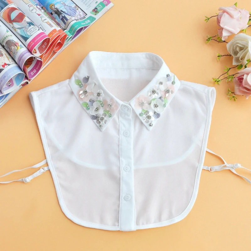 Womens Detachable Blouse False Collar Handmade Beading for Rhinestone Sequins Fl
Womens Detachable Blouse False Collar Handmade Beading for Rhinestone Sequins Fl